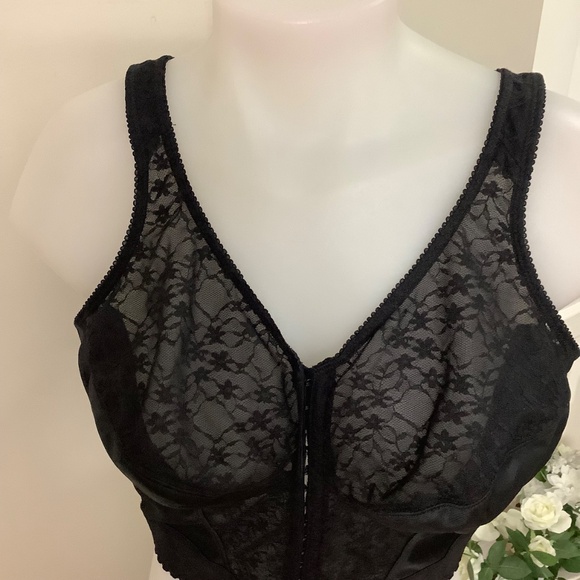 Exquisite long-line black lace bra 40DD - Picture 2 of 10